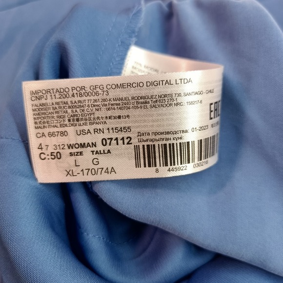 Mango MNG Blue Straight Suit Trousers Women's L High Rise Pockets Formal NWT - Picture 6 of 8